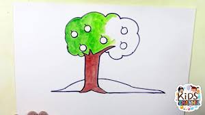 Tree drawing with color step by step. How To Draw A Tree For Kids Tree Draw Step By Step Tree Drawing With Color Kids Channel Social Useful Stuff Handy Tips
