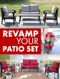 Take Last Year S Patio Set From Drab To Fab With Colorshot Outdoor Uv And Weather Resistant Fabric Spray Outdoor Patio Set Outdoor Furniture Sets