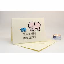 Paul soll das gedicht auswendig lernen. Elefant Karte Patenfrage Patenonkel Patentante