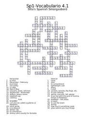 Spanish Avancemos 1 Vocab 4 1 Crossword Vocab Spanish Crossword Puzzles