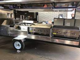 Our Latest Build This Cart Has A 24 Grill 24 Griddle Double Deep Fryer 2 Burner Stove Heat Lamp 2 Steamers 2 Food Cart Food Cart Design Food Trailer