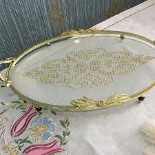 Telkirma Salon Takimi Calismamiz 5 Parcadan Olusuyor Somen 107cm 107cm Konsol 104cm 30cm Konsol 70cm 70cm 2 Adet Yan Boncuklu Nakis Elde Nakis Tepsi