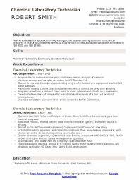 Great attention to detail with ability to adapt to changing situations. Chemical Laboratory Technician Resume Samples Qwikresume