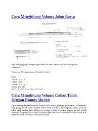 =3 m x 1 m = 3 m2. Cara Menghitung Volume Jalan Burtu