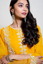 Embroidered Georgette White Kurta Pyjama