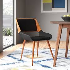 Thelonius Upholstered Dining Chair Reviews Allmodern Solid Wood Dining Chairs Dining Chairs Reclaimed Wood Dining Table