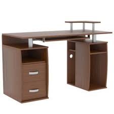 It can be created in a large space under the desk, which is the aged walnut finish and metal frame in gunmetal reinforce those design details. Otley Walnut 2 Drawer Computer Desk Computer Desks