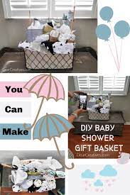These can include a diaper pail, diaper cream, diapers, a burp cloth, body suits, baby wipes, pacifiers, a toy rattle, and more. Diy Baby Gift Basket Baby Shower Gift Ideas Dear Creatives