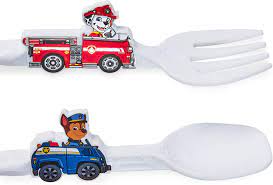 With puppy pasta shapes in every spoonful, . Amazon Com Paw Patrol Utensil Set For Kids Dinneractive Themed Fork And Spoon For Toddlers And Young Children 2 Piece Set Baby