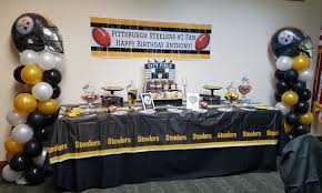 Pittsburgh Steelers Dessert Table And Decor Svjpartyplanner Santajones87 Happy Birthday Anthony Football Baby Shower 50th Party