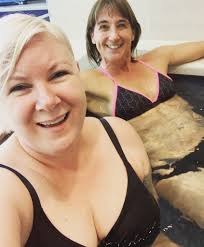 My friend Annie and I taking advantage of the spa at Resolution Retreats  There has been a lot of bliss time here 🥰 #gifted