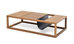 Now i have a place to set a drink and a place to store all my magazines. Coffee Table In Solid Wood With Leather Magazine Rack Idfdesign