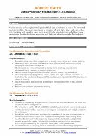 Cardiovascular Technologist Resume Samples Qwikresume