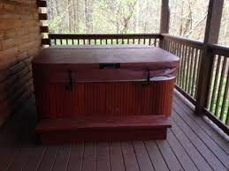 He says we could attach some sort of lining under the deck so that it would. Hot Tub Under Covered Porch In Back Picture Of Cedar Grove Lodging And Events Logan Tripadvisor