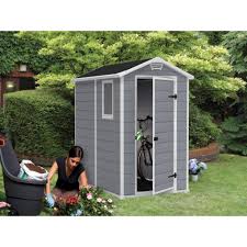 Conçu pour différentes utilisations de stockage : Abri Keter Premium 46sp Gris 1 Fenetre Fixe 1 96m2 Abris De Jardin Abris De Jardin Garage Rangement Etendoir Jardin Exterieur