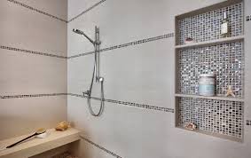 The tile is then applied on the shower wall as usual, but the hole is left exposed so the retrofit shower niche can later be inserted into it. Beautiful Shower Niche Ideas