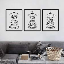 Triptych Black White Minimalist Fashion Beauty Quotes A4 Art Print Poster Girl Girls Room Wall Decor Home Wall Art Canvas Painting