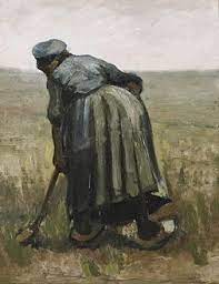 a woman facing away working with a spade 近代美術 ポスト印象派 印象派