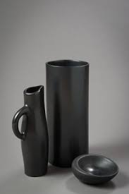Georges Jouve Vase Cylindre Pichet Coupe Noirs Ca 1955 Available For Sale Artsy Ceramics Glassware Vase