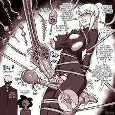 1girls 2futas age difference areolae arms behind back ball  stretching balls big lips blocked urethra blonde hair blush breasts cbt  clenched teeth connie (fellatrix) cross section crossover crotchless cum