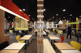 People inside mcdonalds fast food restaurant in kyiv city, ukraine. World S Biggest Mcdonald S First Pictures Inside Olympic Stadium Fast Food Restaurant Daily Mail Online