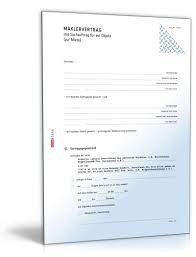 Der makler erhält vom auftraggeber. Maklervertrag Suchauftrag Mietobjekt Vorlage Zum Download