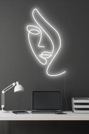 Face Neon Sign Face Light Modern Art Neon For Home Wall Etsy Neon Signs Led Wall Decor Light Bulb Art