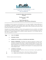 6.11.2020 PLAN JPA Board of Directors Agenda