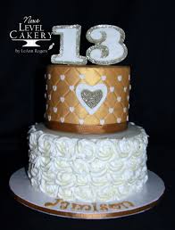 Birthday Party Ideas For Teenage Girls 13 Gold And Ivory Cake 13 Year Old Girl Cake Hearts Rosettes Cake 13th Birthday Cake For Girls 13 Birthday Cake Cute Birthday Cakes