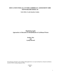 Beginning Again Approaches To Education For Rehabilitation In Caribbean Prisons Unesco Digital Library