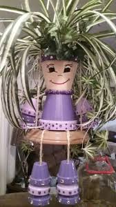 Poupee En Terre Cuite Cuite En Poupee Terre Selbstgemachte Tongefasse Blumentopfe Streichen Topfblumen