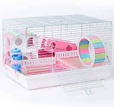 Songmics guinea pig run cage, large indoor playpen and enclosure with oxford mat and 2 doors, metal grid crate for hamster, rabbit, and small animals, 48.4 x 24.8 x 24 inches, black ulpi05h. Robud Large Hamster Cage Gerbil Haven Habitat Small Animal Cage White Buy Online At Best Price In Uae Amazon Ae