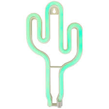 Led Neon Cactus Green Battery Operated Light