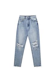 Discover the new spring summer 2021 collection for women and men at pull&bear. Mom Jeans With Ripped Knees Ecologically Grown Cotton At Least 50 Pull Bear