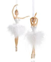 Holiday Lane Set Of 2 Resin Ballerina Ornaments Only At Macy S Ballerina Ornaments Christmas Decorations Sale Ballerina