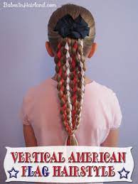 Girl Patriotic Hairstyle Ribbon Hairstyle Patriotic Hairstyles Hair Styles