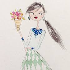 A Very Late Birthday Card For A Glam Friend Flowericecreamcone Fashion Greetingcard Belated Art Deco Illustration Whimsical Art Cute Art