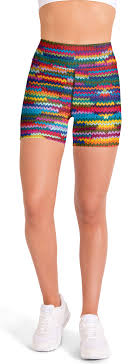 Let's face it — some yoga shorts just aren't flattering. Colorful Knitted Pattern Yoga Shorts