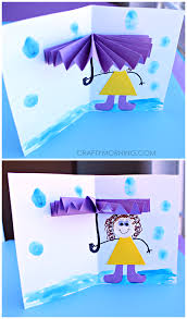 3d Umbrella Rainy Day Card For Kids To Make Crafty Morning