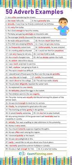 Adverb Examples 50 Sentences Examplanning Learn English Vocabulary Teaching English Grammar English Language Learning Grammar