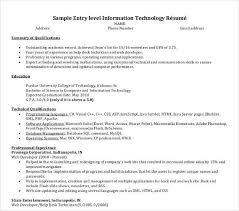 To express your genuine interest in the job, and to demonstrate how you'd be the perfect fit for it. Entry Level Resume Information Technology Templates Free Premium Hudsonradc