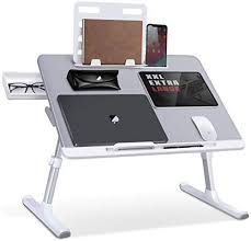 Laptop Bed Tray Desk Saiji Adjustable Laptop Stand For Bed Foldable Laptop Table With Storage Drawe In 2020 Laptop Desk For Bed Laptop Stand Bed Laptop Table For Bed