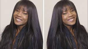 How To Do A Full Sew In With Bangs Beginner Friendly Tutorial Supernova Hair Giveaway Y Sew In With Bangs Hairstyles With Bangs Weave Ponytails With Bangs