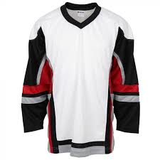 Stadium Adult Hockey Jersey White Black Red