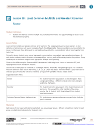 Lesson 18 Least Common Multiple And Greatest
