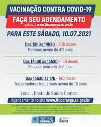 O agendamento será realizado pela equipe do pni municipal. Ituporanga Abre Agendamento Para Pessoas A Partir De 39 Anos Receberem Vacina Contra A Covid 19 Prefeitura Municipal De Ituporanga