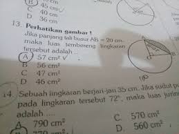 Maybe you would like to learn more about one of these? Jika Panjang Busur Ab 20 Cm Maka Luas Tembereng Lingkaran Tersebut Adalah Brainly Co Id