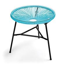 Acapulco Replica Side Table Blue Kmart Outdoor Furniture Accessories Tempered Glass Table Top Furniture