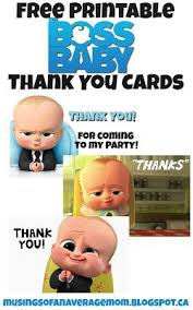 Baby Boy 1st Birthday Card Printable Boss Baby Thank You Cards Baby Birthday Party Boy Baby Thank You Cards Boss Baby