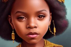 African American Brown Skinned African Little Girl Princess 3D Portrait ·  Creative Fabrica